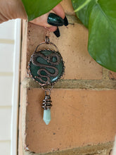 Load image into Gallery viewer, Snake pendant Aventurine crystal necklace
