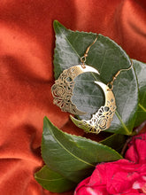 Load image into Gallery viewer, Rose Crescent Moon Earrings
